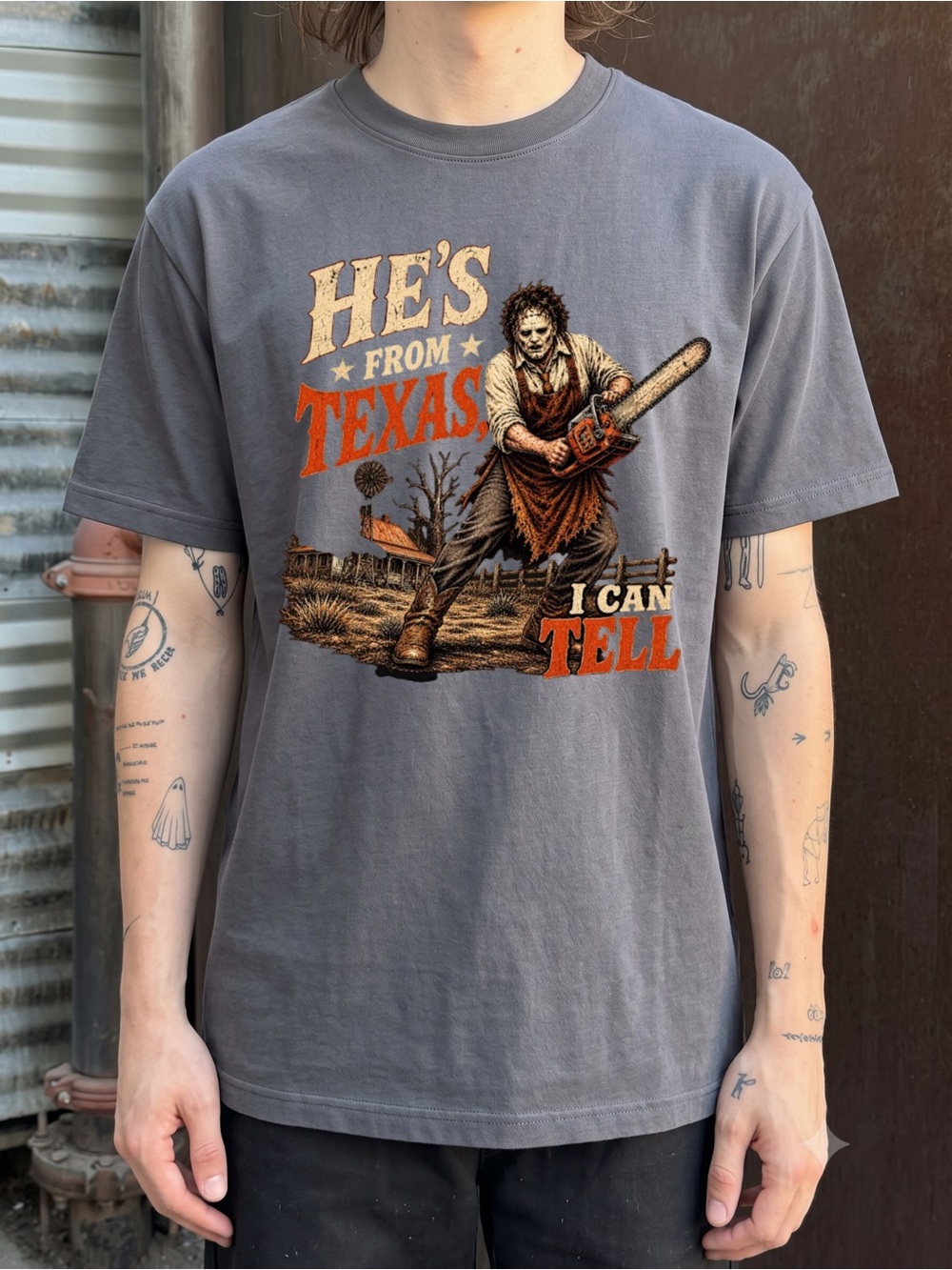 Gildan He's From Texas Can Tell Shirt, Halloween Slasher Tee